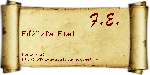 Füzfa Etel névjegykártya